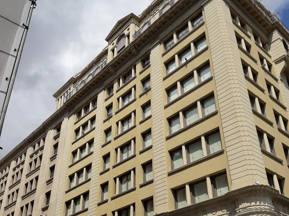 Grand Hotel Central landmark building on Via Laietana bordering the Gothic Quarter, Barcelona